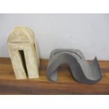 Two Gillian Montegrande studio pottery sculptures, one with a detachable top, 28cm h