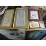 Asian related items to include a 20th century Chinese porcelain panel, oil paintings, prints,