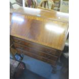 A 1920s mahogany bureau, 99h x 78w