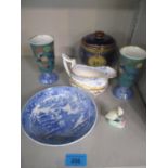 A selection of 18th century and later oriental and English ceramics and pottery to include a Doulton