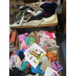 A quantity of vintage clothing accessories to include hats, shoe stays, belts, cumber bands, gloves,