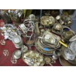 Mixed metalware to include silver plate and stainless steel items, mainly tableware, wine