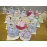 A selection of Royal Worcester lady figures with certificates