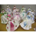 A selection of Royal Worcester lady figures to include Sweet Daffodil and others