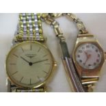 A Longines ladies wristwatch, together with a 9ct gold ladies cocktail watch