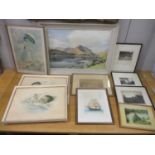 Pictures to include Harold Leighton, a photograph and a print along with a Heaton Cooper print and