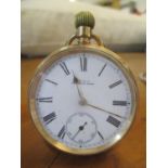 A 14ct gold plated cased pocket watch