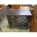 A George III mahogany dressing chest with a slide, two short and two long drawers on bracket feet