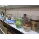 A mixed lot of ceramics and glassware to include a Chinese blue and white baluster vase and cover,