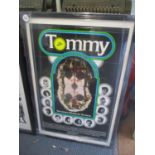 Original 1975 Quad film poster for Tommy, framed and glazed