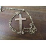 A 9ct gold necklace and cross pendant, 6.2g