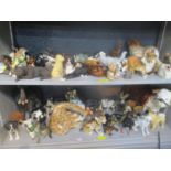 Mixed animal ornaments to include a USSR tiger, giraffe, Beswick dogs and others