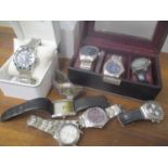 Mixed gents wristwatches to include a Seiko Perpetual Calendar, Pulsar, Accurist and others