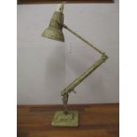 A Herbert Terry anglepoise lamp with painted cream and brown splash decoration