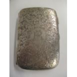 A late 19th century silver large cigarette case, 152.4g