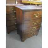 A pair of mahogany bow fronted bedside chests of drawers