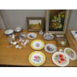 A mixed lot to include 19th century and later ceramics, modern miniature china, Spode cup and
