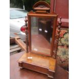 A Victorian walnut dressing table mirror with single drawer below, 71cm h x 42cm w