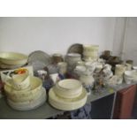 A mixed lot to include Meakin, cut glassware, Carnival bowl and other items