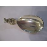 A 1980s Brian Fuller silver caddy spoon, the handle in the form of a Glis Glis Dormouse