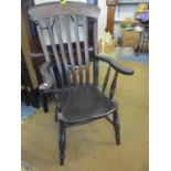 Circa 1900 a lathe back Windsor chair