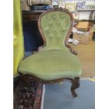 A Victorian mahogany framed spoon back chair Location: LAM