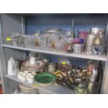A mixed lot of items to include glassware, silver plate, ceramics and other items