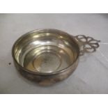 A sterling silver pierced handled quaich, 89.95g