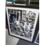 A Rolling Stones collage of rare photos, framed and glazed