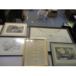 A large quantity of pictures and mirrors to include framed and glazed prints, a silk "Mr Briggs &