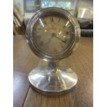 An early 20th century silver cased desk clock