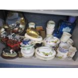 A mixed lot of ceramics and household items to include Worcester Evesham pattern tableware, together