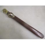 A late 19th/early 20th century silver and treen page turner with glass handle, possibly Scottish,