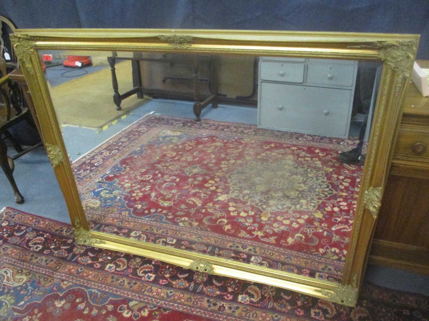 A modern gilt framed mirror, 106h x 135cm w. Location:RWM