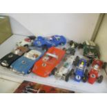 Scalextric comprising of ten cars