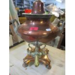 A Victorian copper and brass samovar. Location:RAM