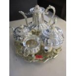 A five piece silver plated teaset