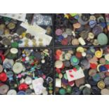 Six trays of 20th century buttons to include Artid and large mid 20th century and later buttons