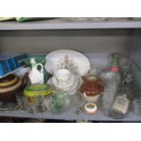 A vintage lot comprising glassware and ceramics to include English garden teaware