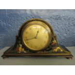 An early 20th century Japanned mantle clock