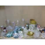 Tintagel Pottery items together with mixed glassware to include Nagel glassware and mixed pottery