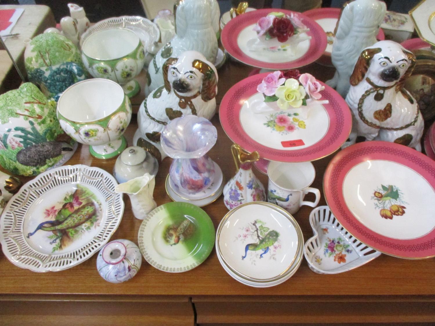 Mixed 20th century ornaments and china to include a Royal Worcester creamer and Staffordshire dogs - Image 3 of 3