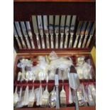 A Sheffield silver plated canteen of cutlery, eight settings, housed in a modern mahogany case