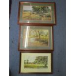 Terry Harrison - In My Day, a signed print of a cricket match, along with two other framed and