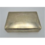 A George V silver cigar box, London 1918, makers initials hallmarked C.L.S, of rectangular form with