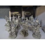 A full set of pewter Cries of London figures with certificate of authenticity