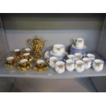 A mid 20th century Bell China tea set, comprising nine cups, nine saucers, nine side plates, a