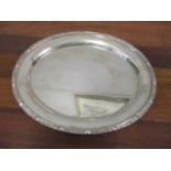 A silver dish with a cast border, 19.5cm, 244g