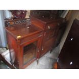 A late 19th/early 20th century walnut sideboard having pierced fretwork, single drawer above a