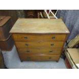 A 19th century mahogany chest with four graduated long drawers, on bracket feet